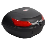 08018 Schwarz Universal Motorrad-Topcase Scooter Koffer XXL 46 L für 2 Helme