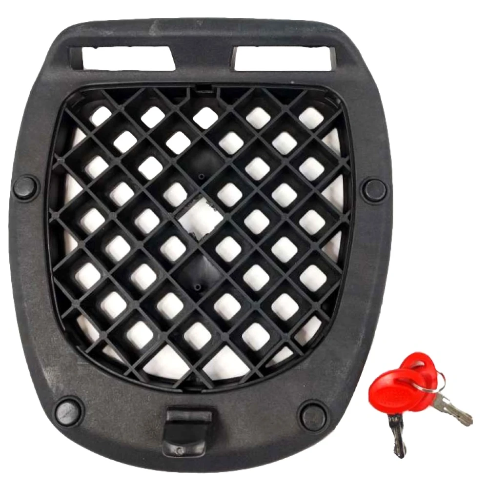 Maleta universal moto negra con placa de montaje