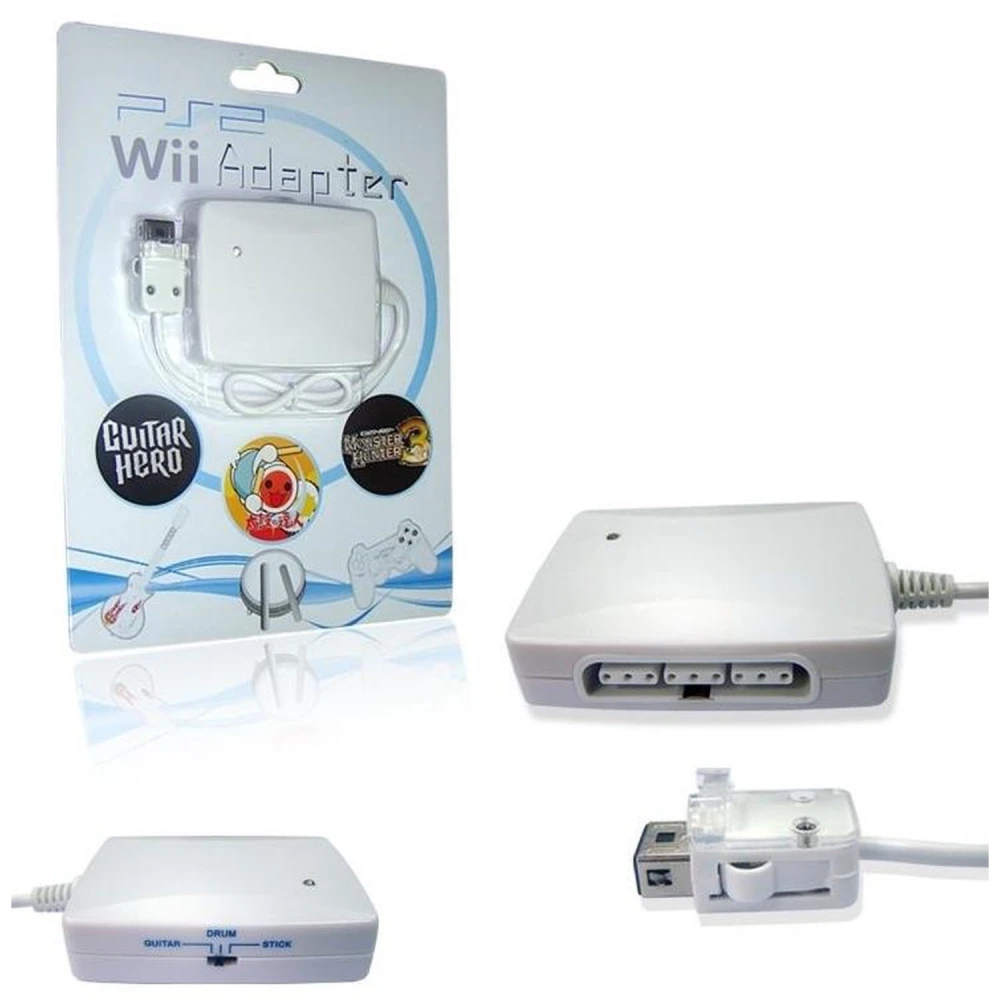 3-in-1 PS2-Controller-Adapter für Wii – Controller, Gitarren und Trommeln anschließen