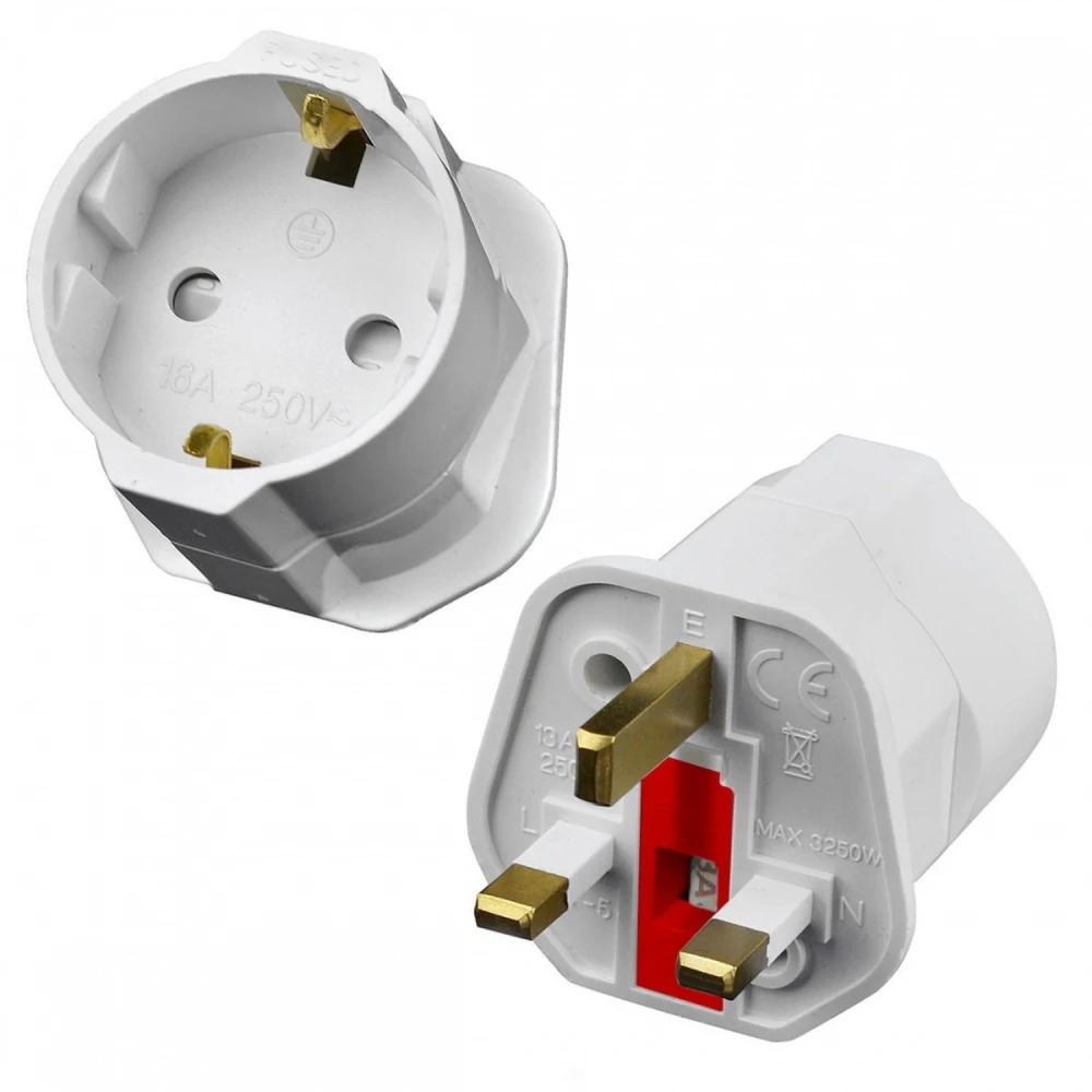 Eurostecker auf UK-Adapter mit Sicherung für sicheres Reisen