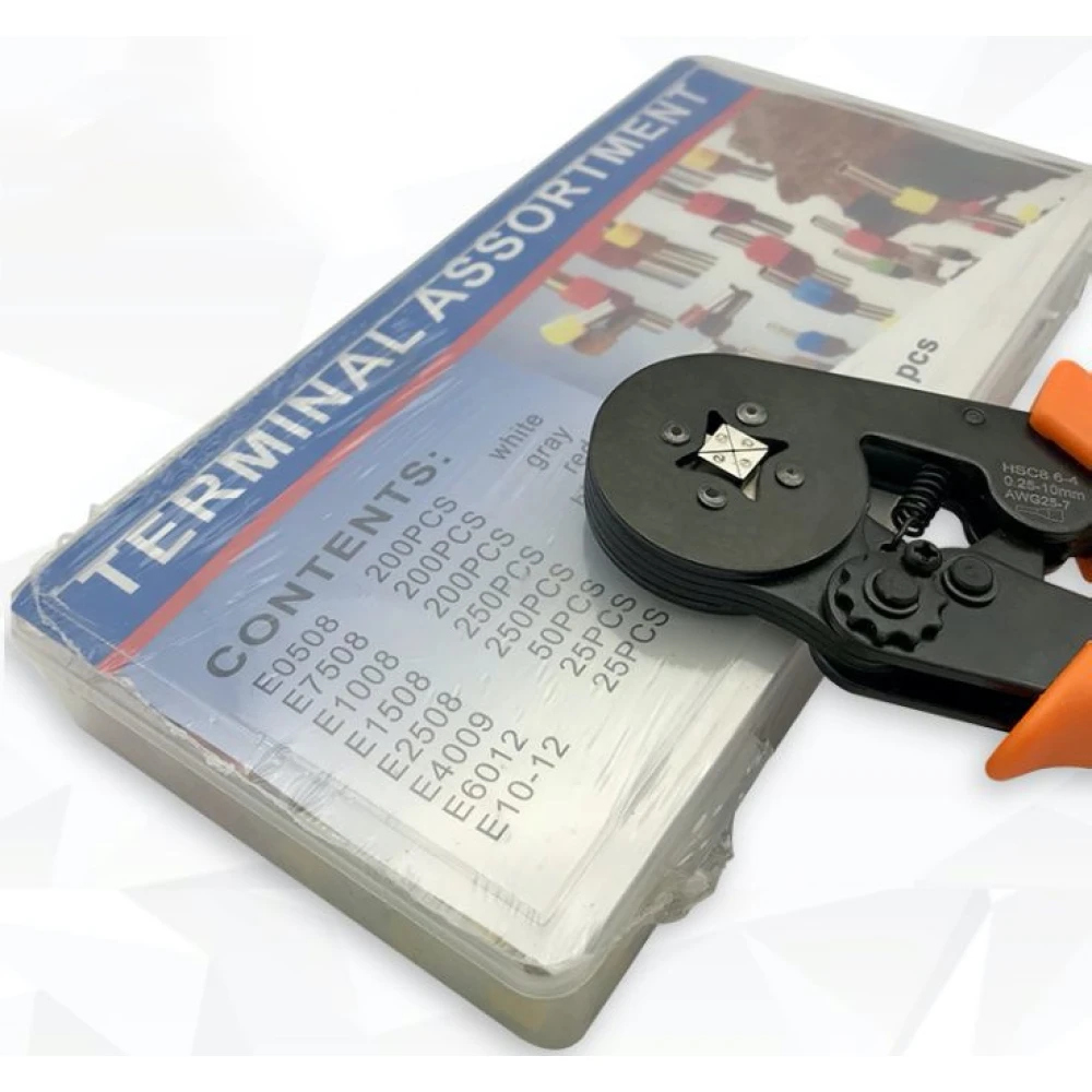 Crimpzange mit Aderendhülsen 0.25-10 mm² - 1200-teiliges Set