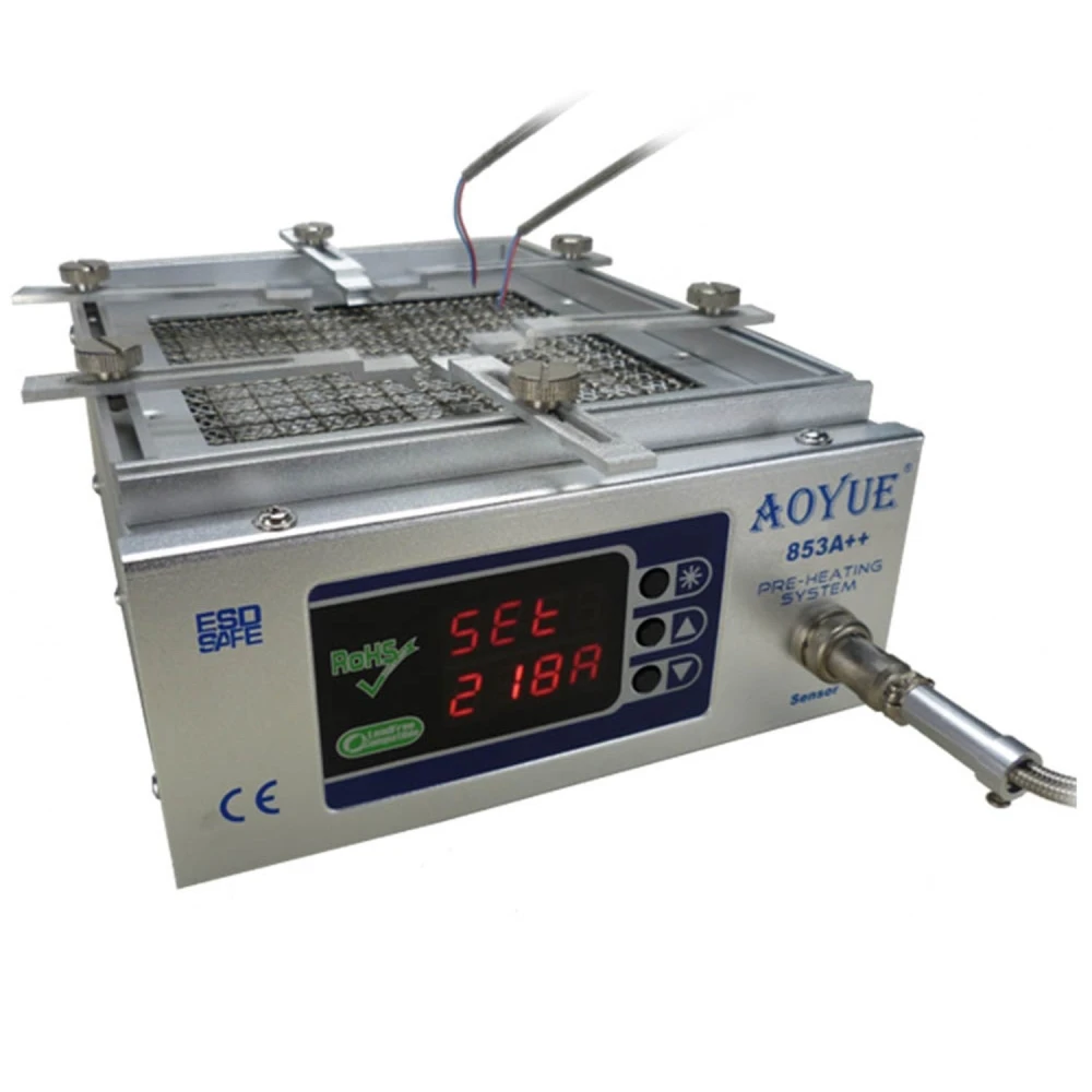 Aoyue 853A++ Vorheizstation mit digitaler Steuerung und ausziehbarer Halterung