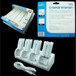 Ladestation für 4 Wii-Controller mit 4 Akkus für Wii Remote - gleichzeitiges Laden