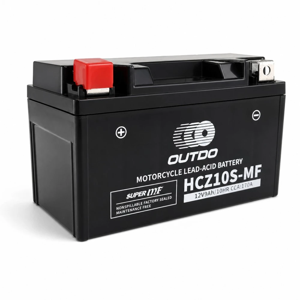 Motorradbatterie AGM 12V 9Ah OUTDO HCZ10S-MF - Kompatibel Yuasa YTZ10S(-BS) / GTZ10S / ETZ10S