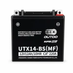 Motorradbatterie AGM 12V 12Ah OUTDO UTX14-BS(MF) - Kompatibel Yuasa YTX14-BS / GTX14-BS / ETX14-BS