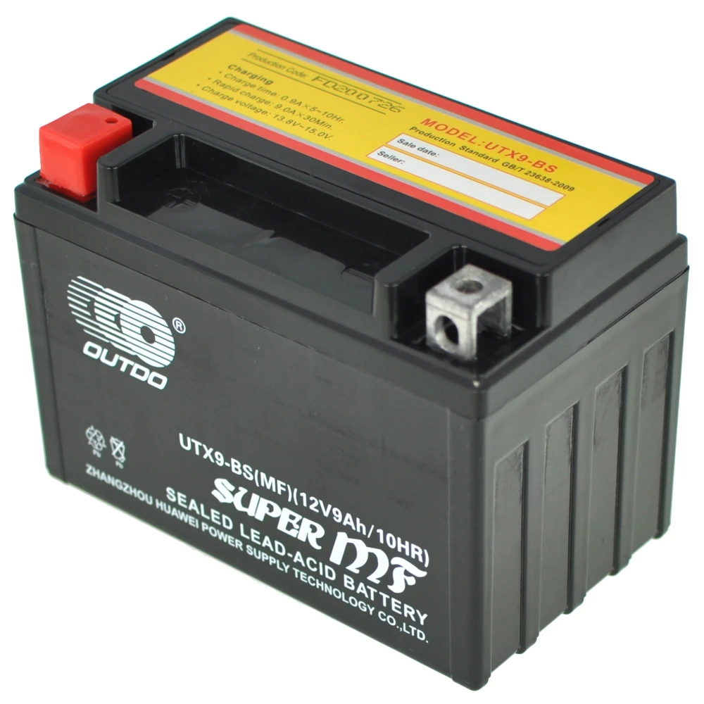 Motorradbatterie UTX9A YTX9-BS Gel mit hoher Leistung