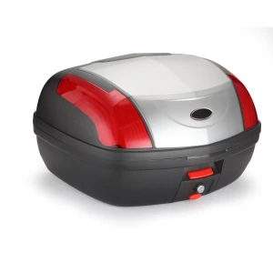 Motorradkoffer 46 Liter universal silber - XXL Topcase mit Schloss