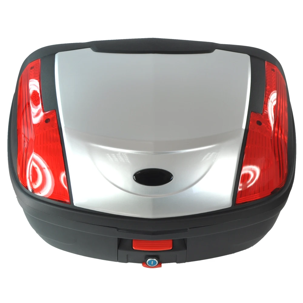 Motorradkoffer 46 Liter universal silber - XXL Topcase mit Schloss