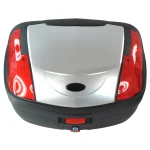 Motorradkoffer 46 Liter universal silber - XXL Topcase mit Schloss