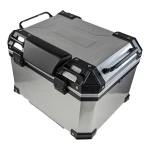 Universales Motorrad-Topcase 45L silber - quadratischer Helmkoffer für 1 Helm