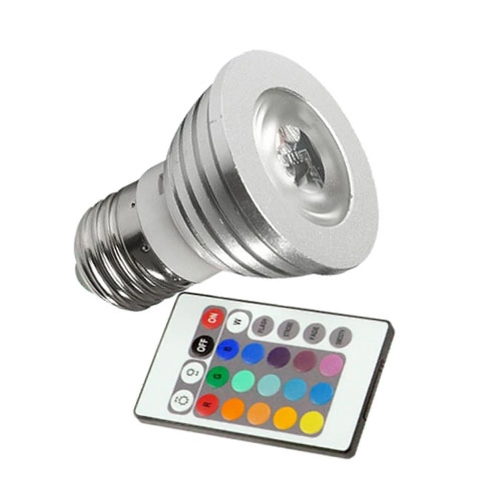 LED RGB E27 3W mit Fernbedienung für vielseitige Beleuchtung