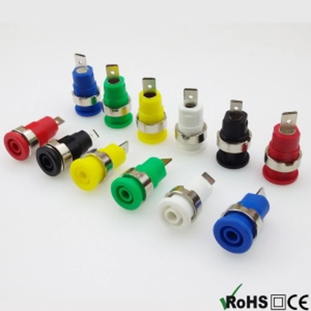 BS4302 2er-Pack 4mm Buchsenstecker Rot-Schwarz für Schalttafeln