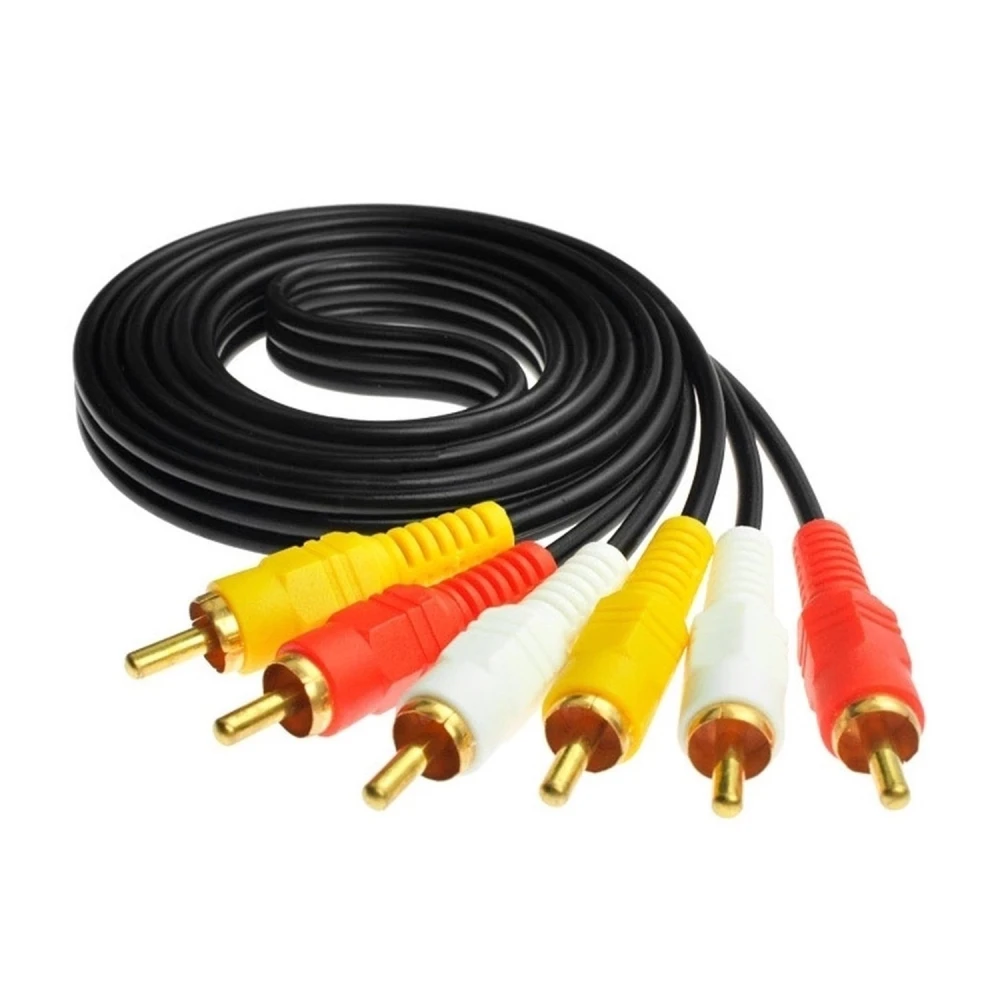 3 RCA auf 3 RCA Cinch-Kabel Stecker auf Stecker für Audio- und Videoverlängerung