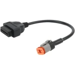 Cable adaptador Harley Davidson OBD1 4 pines a OBDII 16 pines mostrando longitud aproximada