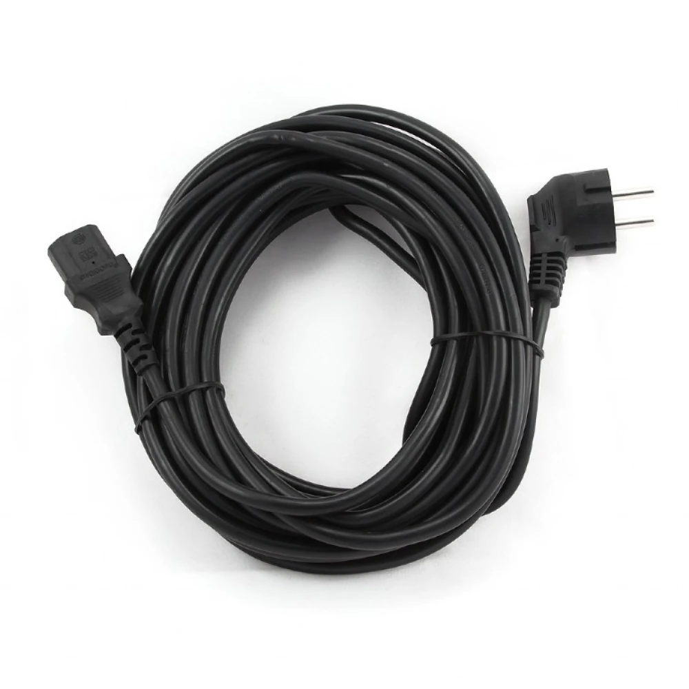 Cable de alimentación para ordenador con conector Schuko macho y IEC hembra angulado