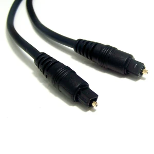 Toslink-Glasfaserkabel 2 Meter schwarz Stecker/Stecker für Konsolen und Audio