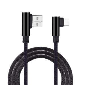 USB-C Ladekabel für Handy, Schnellladen, 1m, robustes schwarzes Nylon