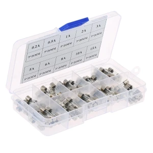 satkit Sicherungsbox 5x20 - 100 Sicherungen in 10 verschiedenen Werten von 0,2A bis 15A