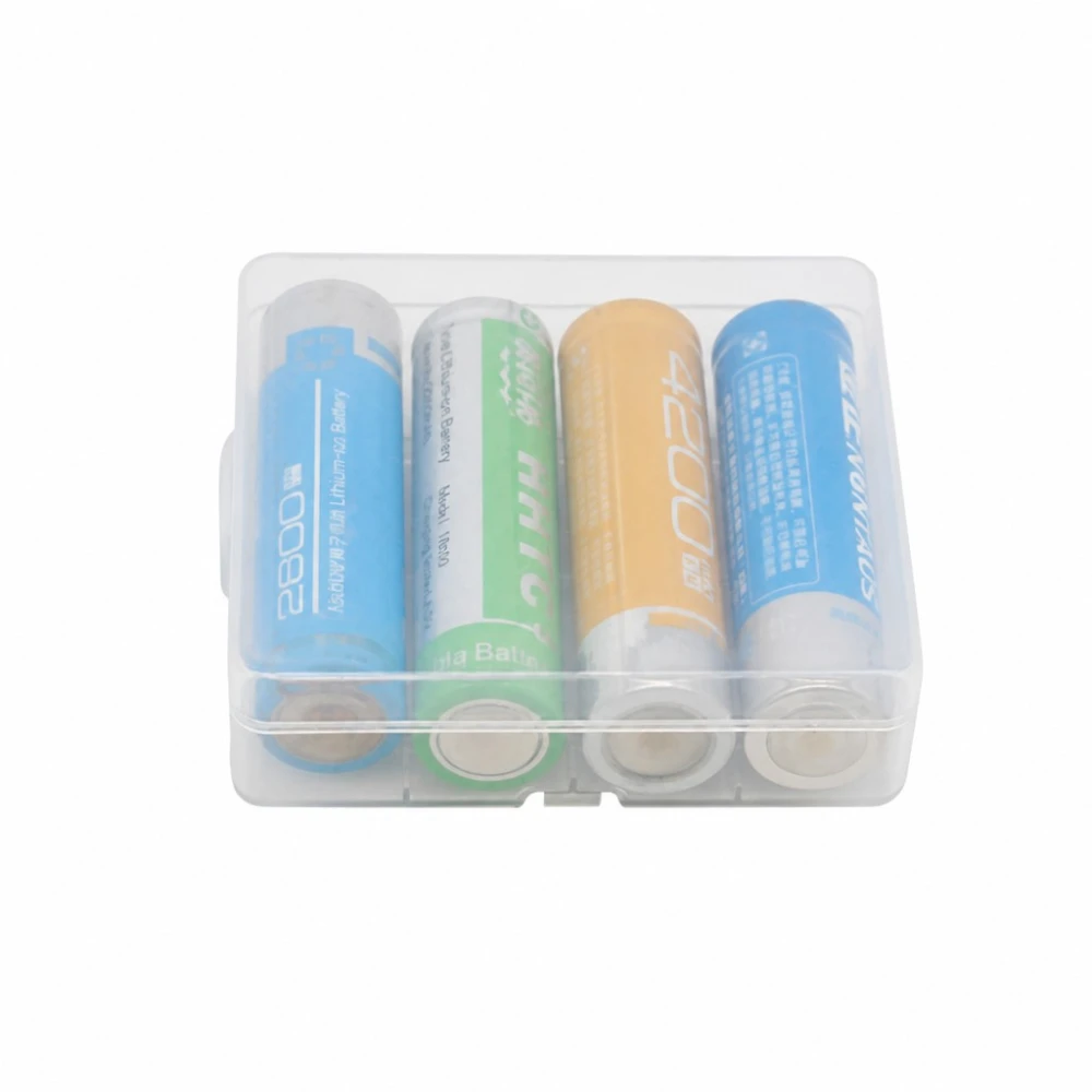 Batteriehalter-Box 4× 18650 Transparenter Kunststoff Aufbewahrung Schutz