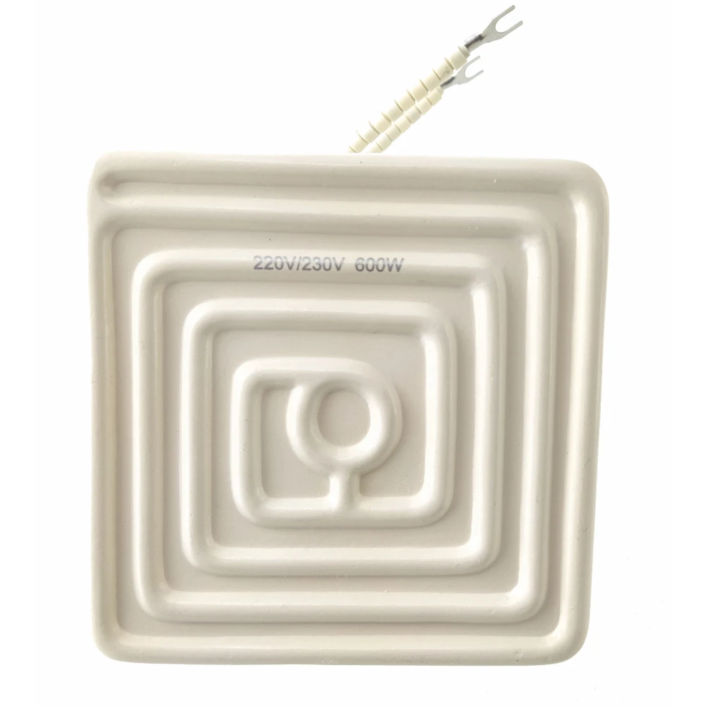 Vista frontal del calentador IR cerámico 12x12cm 600w blanco para reballing