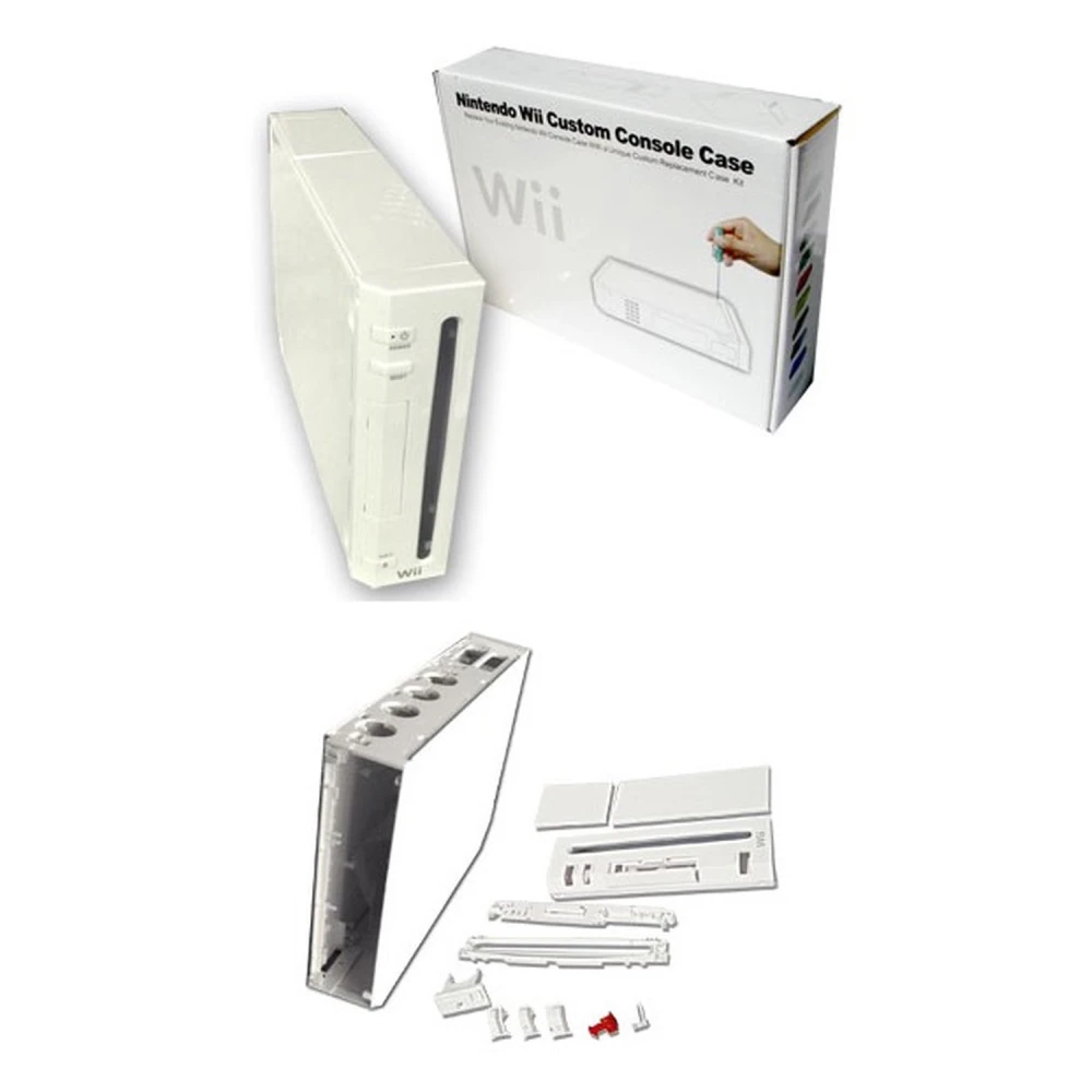 Nintendo Wii Gehäuse komplett weiß mit Tasten und Schrauben