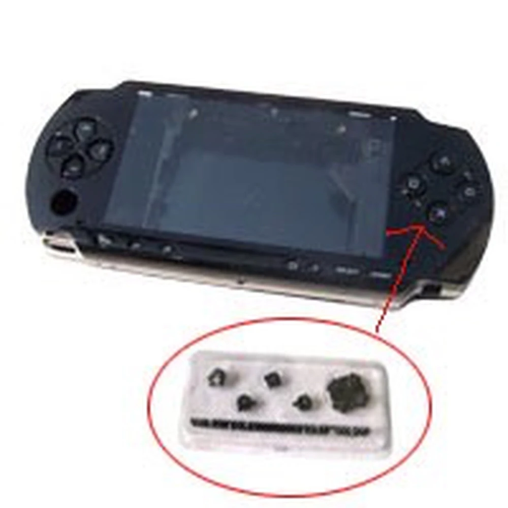 PSP 2000 Slim Gehäuse komplett schwarz mit Tasten zur Reparatur