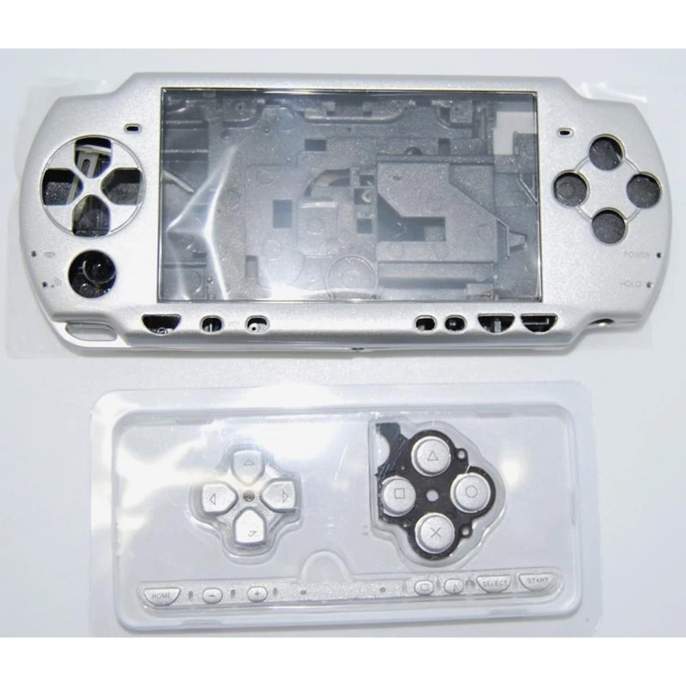 Komplettes Gehäuse PSP 2000 Slim Silber mit Tasten für Reparatur