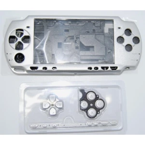 Komplettes Gehäuse PSP 2000 Slim Silber mit Tasten für Reparatur