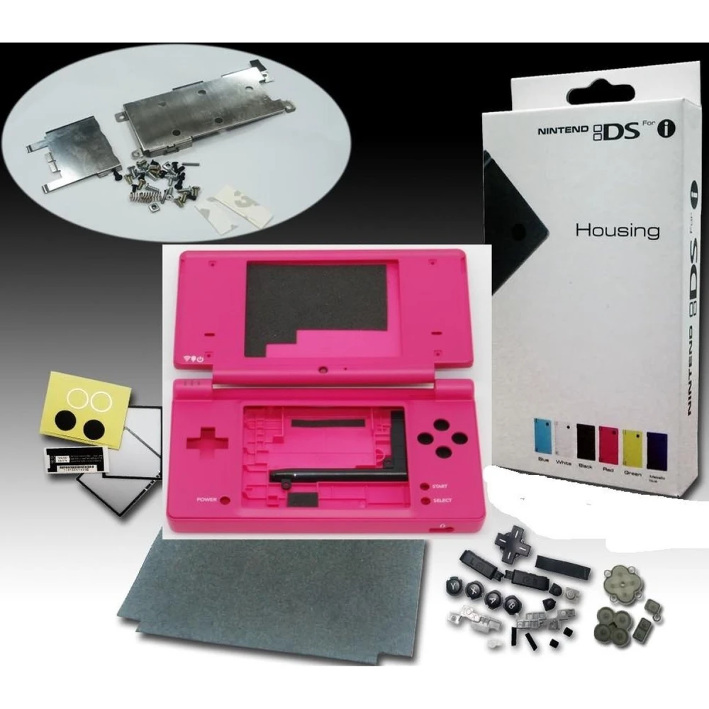 Nintendo DSi Gehäuse rosa – Komplettset mit Tasten und Schrauben
