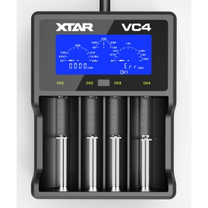 XTAR VC4 Universal-Ladegerät für Li-Ion-Akkus mit innovativem LCD