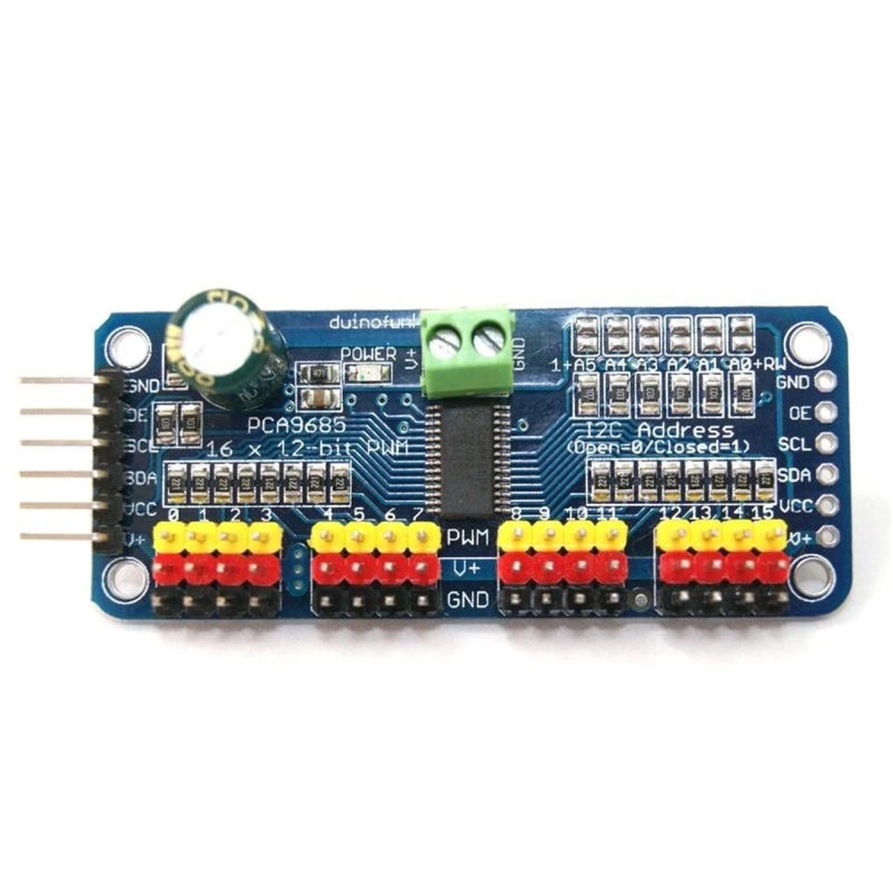 PCA9685 16-Kanal Servo-Controller 12-Bit PWM I2C für Arduino