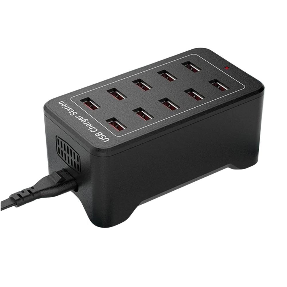USB-Ladestation mit 10 Ports und IQ Charge - 50W 12A, 2.4A pro Port