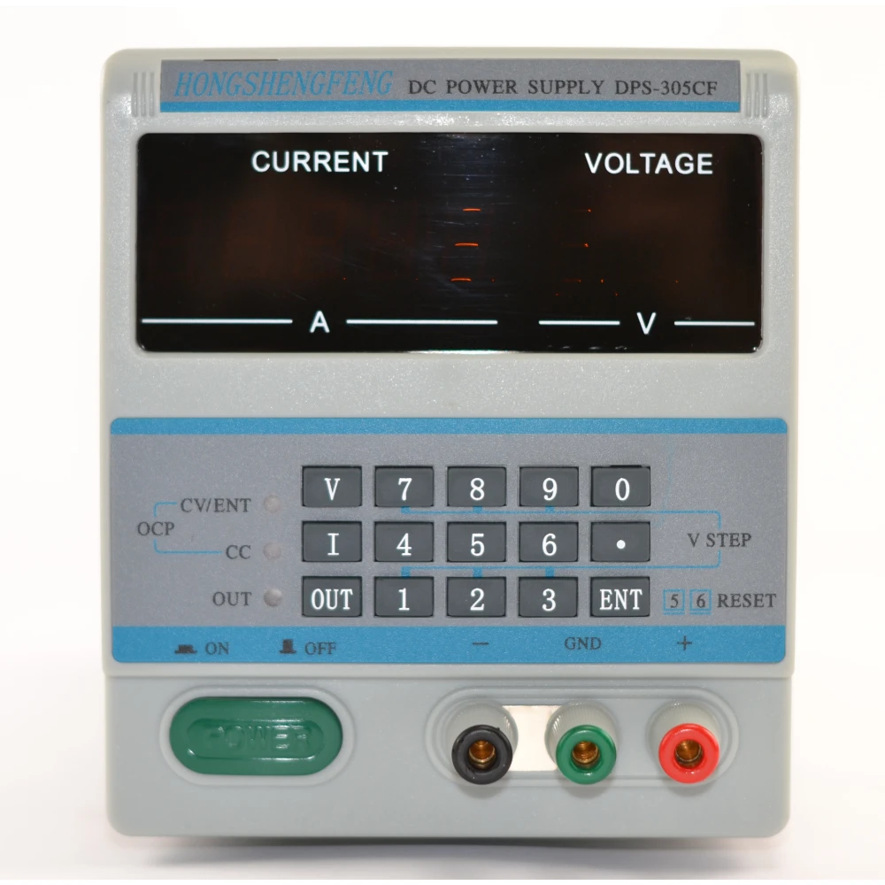 Detalle del display digital de la fuente DPS-305CF