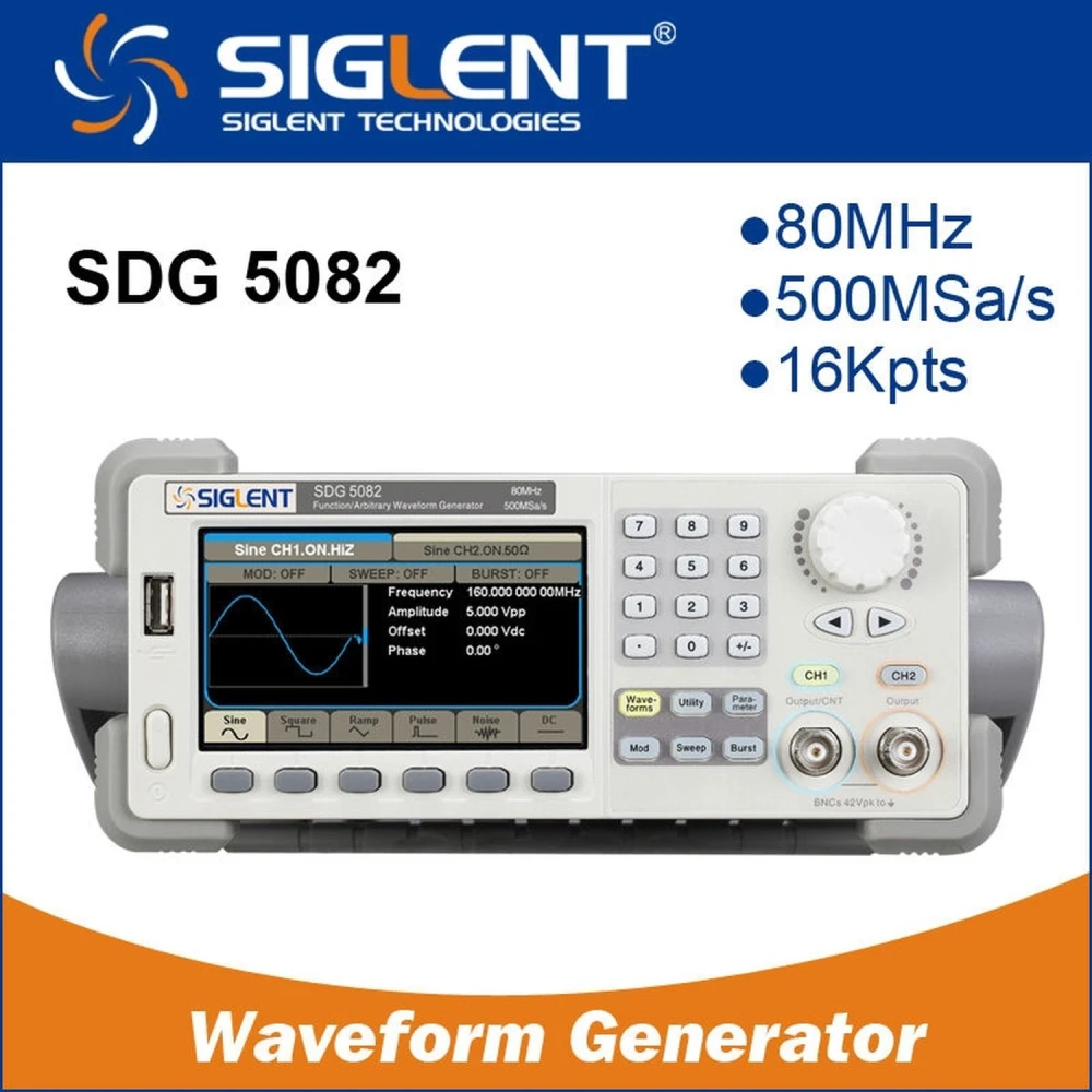 Siglent SDG5082 Arbiträr-Funktionsgenerator 80MHz mit Doppel-Ausgang