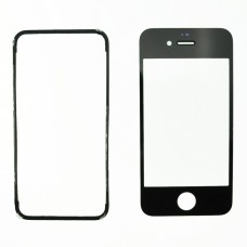 Glas Schwarz Ersatz Front Außenschirm Für Iphone 4 + Selbstklebende Lünette