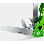 Herramienta multifuncional 9 en 1 plegada color verde con estuche
