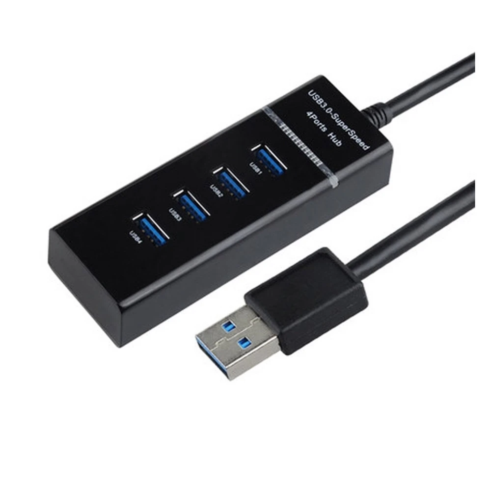 USB 3.0 Hub mit 4 Ports, Schalter und hoher Geschwindigkeit für PC und Mac