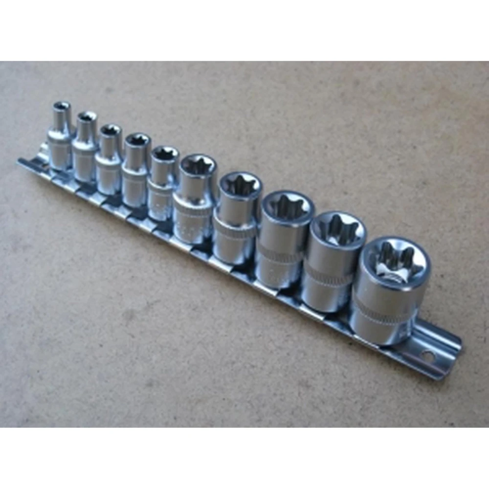 Torx-Innensechskant-Schlüsselsatz 1/4 - 10-teilig TSX TOOL aus Chrom-Vanadium-Stahl