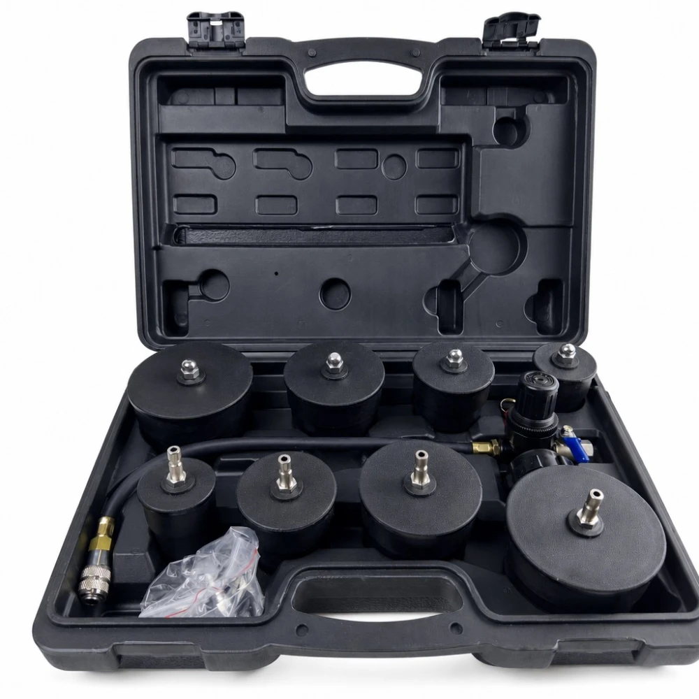 Turbolader-Leckprüfer-Set 9-teilig mit Manometer Turbo-Drucktest