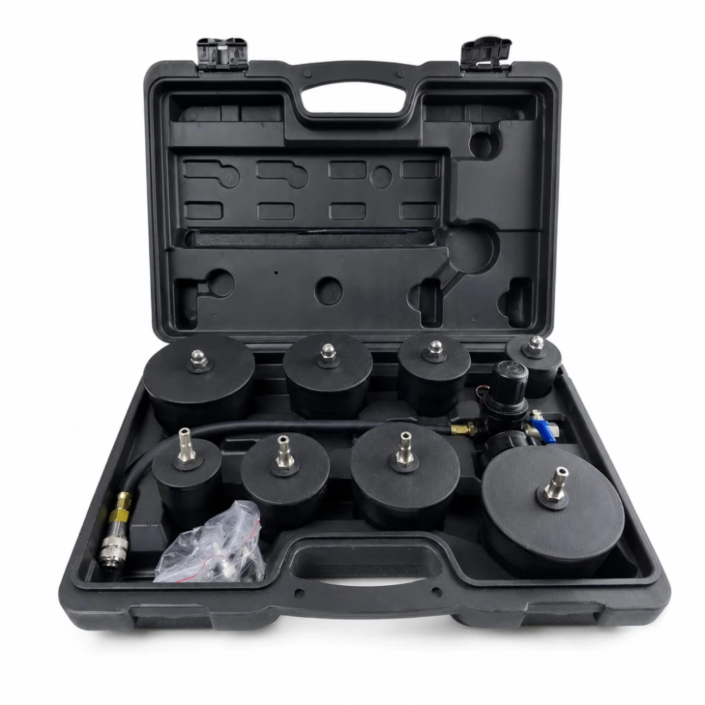 Turbolader-Leckprüfer-Set 9-teilig mit Manometer Turbo-Drucktest