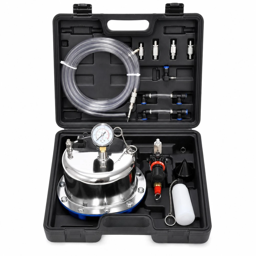 Pneumatisches Bremsen- und Kupplungsentlüftungsset 5L mit Manometer und Adaptern