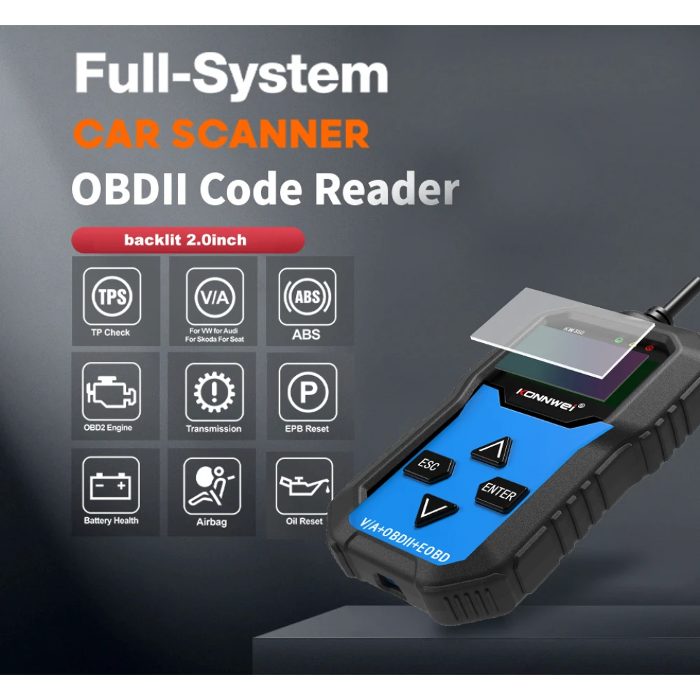 Konnwei KW350 Diagnosegerät für das komplette System für VW Audi Seat Skoda
