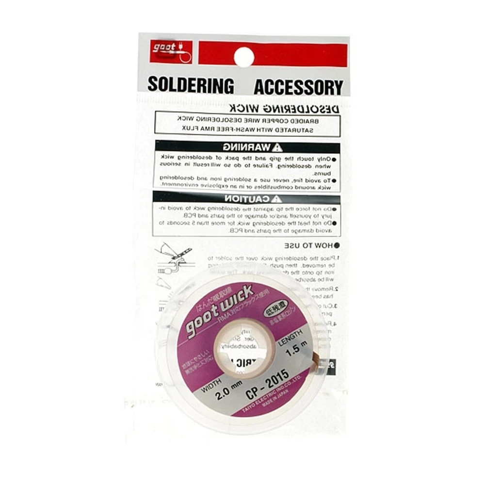 GOOT CP-2015 Entlötlitze – elektronische Entlötlitze 2 mm