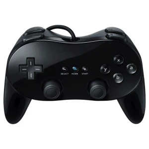 Klassischer Pro Wii Controller Schwarz kompatibel für Nintendo Wii
