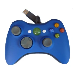 Blauer kompatibler Xbox 360 Controller mit Kabel für komfortables, präzises Spielen