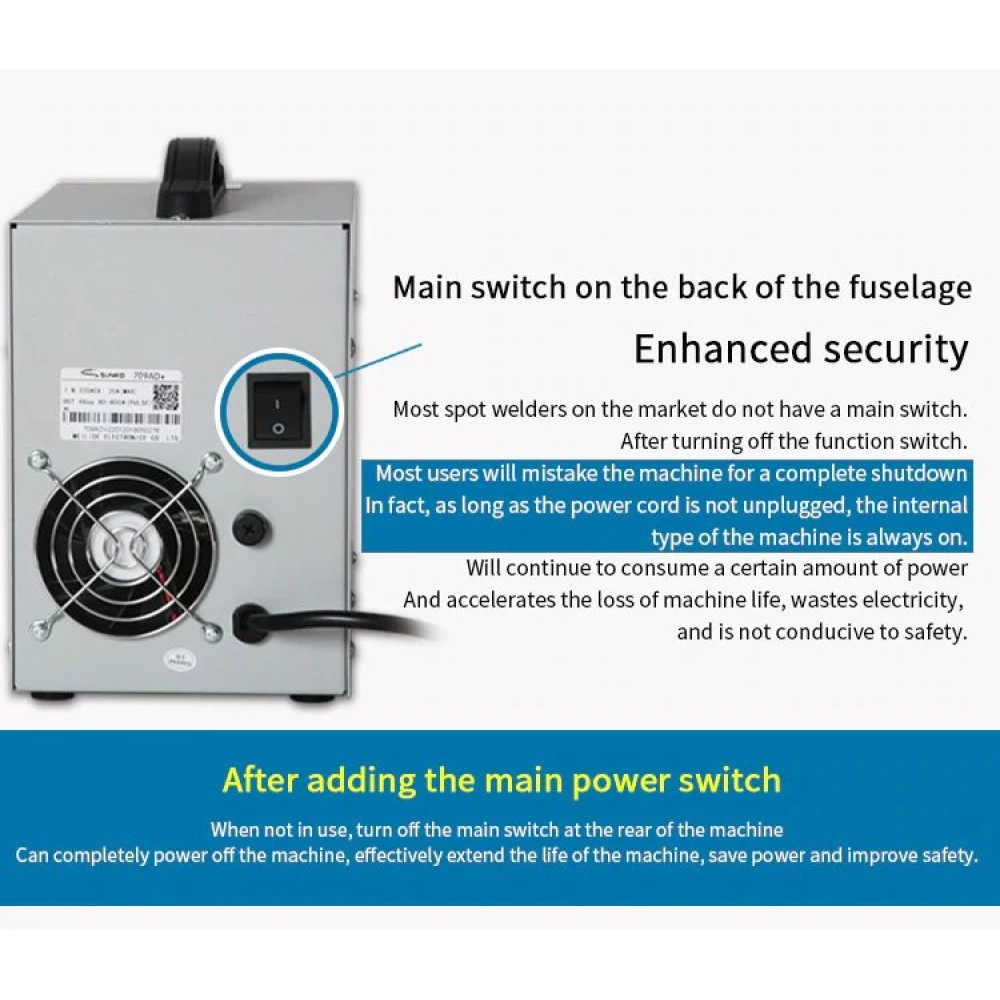 Sunkko 709AD+ 220V Punktschweißgerät mit Lötkolben für 18650 Lithium-Akku