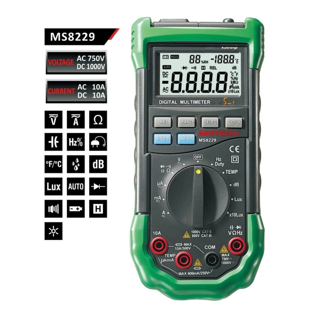 Mastech MS8229 5-in-1 Multimeter: Präzise und multifunktional