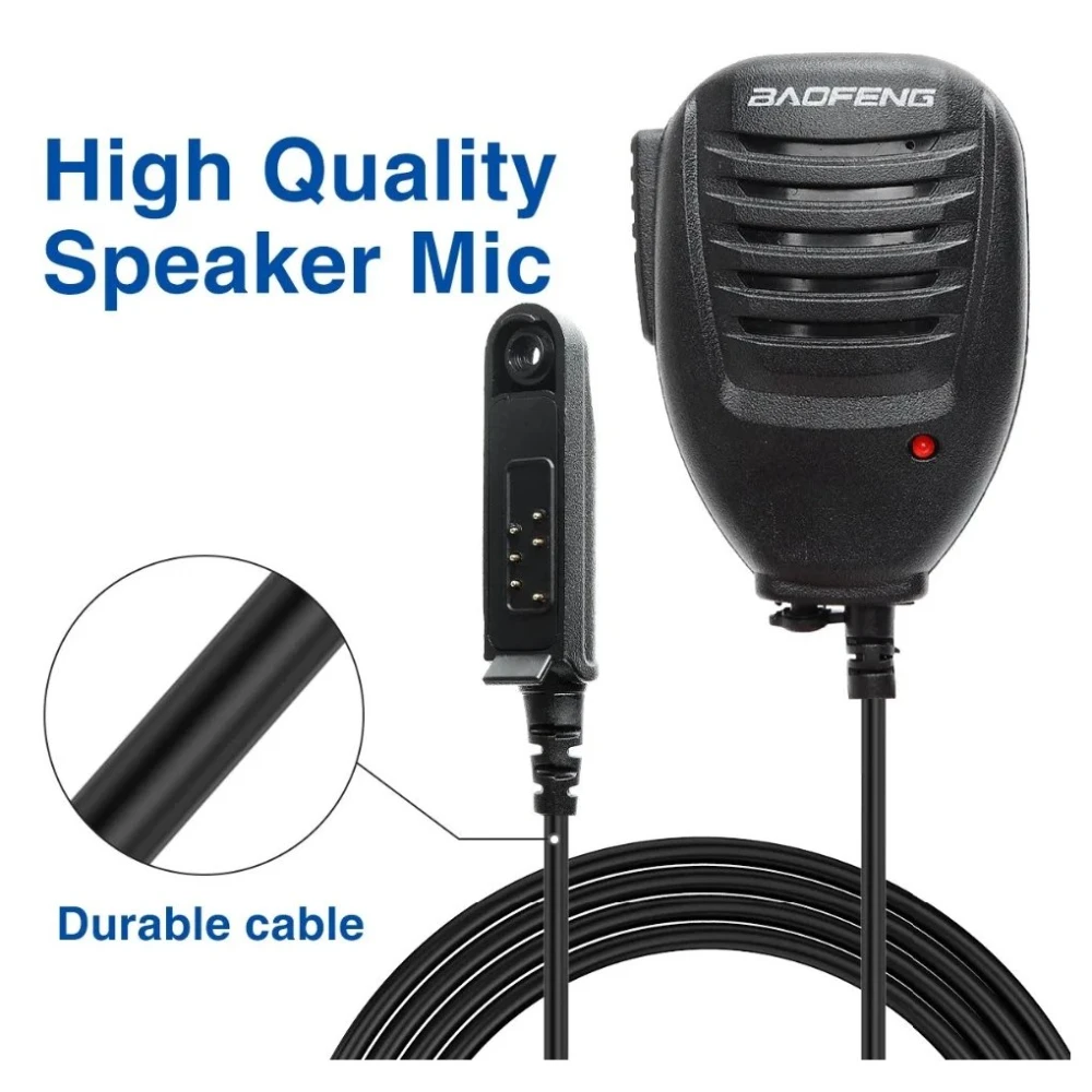 Micrófono altavoz Baofeng UV-9R con clip giratorio de 360 grados