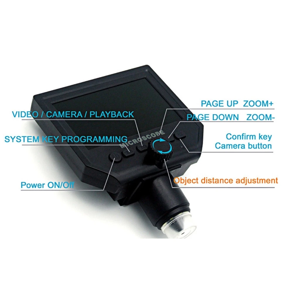 Pantalla giratoria 180 grados del microscopio digital con sensor CMOS 3,6MP