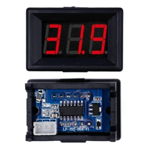 Mini-Digitalvoltmeter 3,5V - 30V mit roter LED-Anzeige für Batterien, Einbau